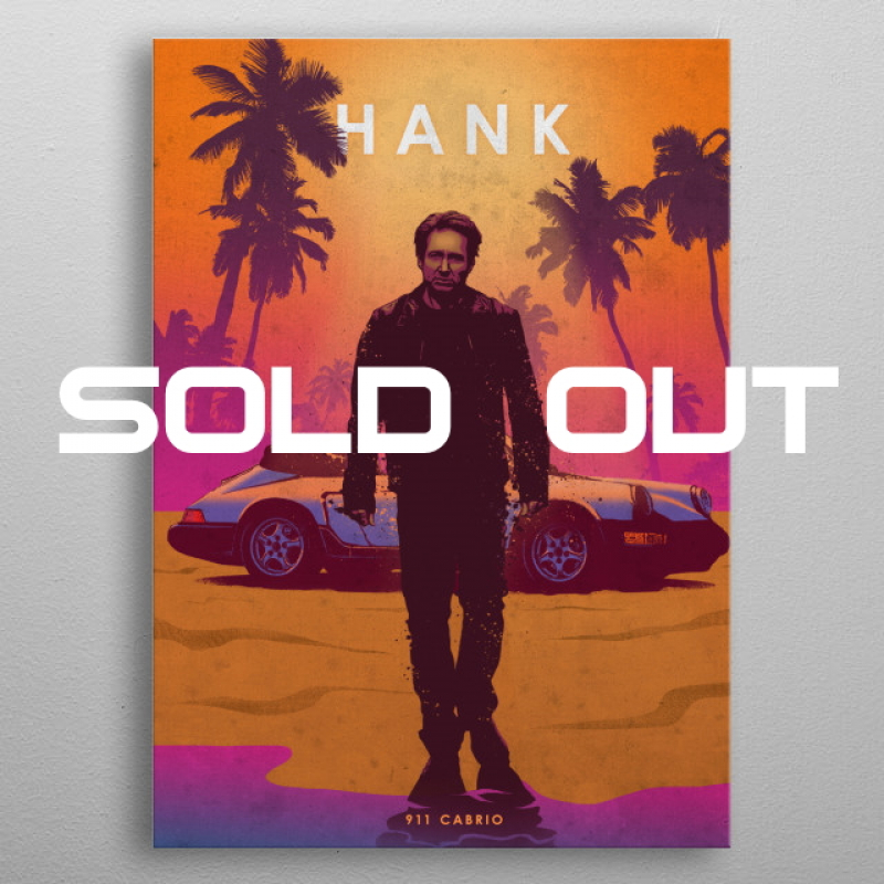 Displate Metall-Poster "Hank Moody with 911 Cabrio" *AUSVERKAUFT*